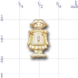 A3416 14K GIRL SLIDE WITH DIAMOND CENTER 